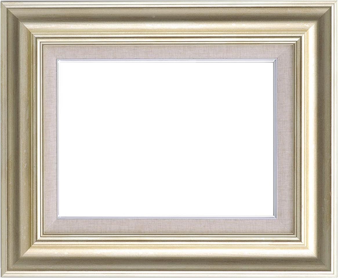 ◎新品未使用◎F10 額縁　送料込み　アクリル　油絵油彩キャンバス　黒×シルバー アウトレット】 油絵額縁 NA005/シルバー F6（410×318mm） 前面